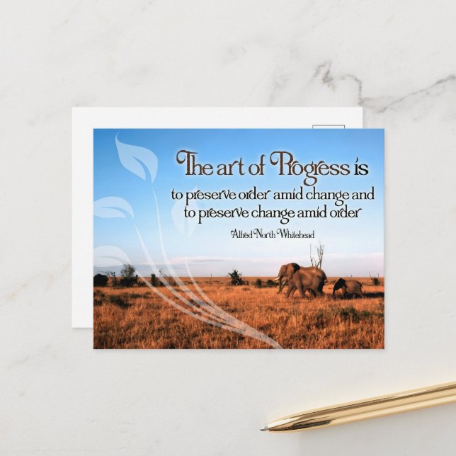 Cartão Postal Alfred North Whitehead Citação Inspiracional (Frente/Verso In Situ)