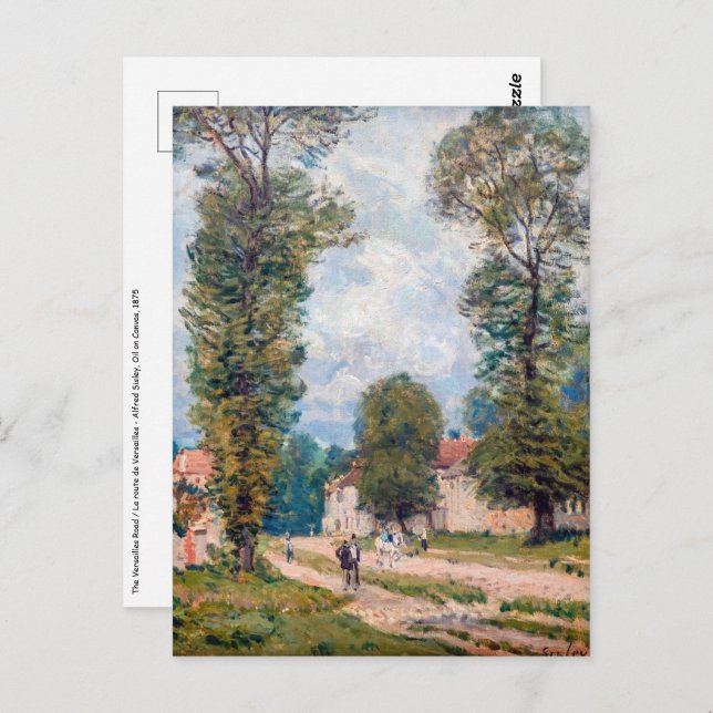 Cartão Postal Alfred Sisley - A Estrada Versalhes (Frente/Verso)