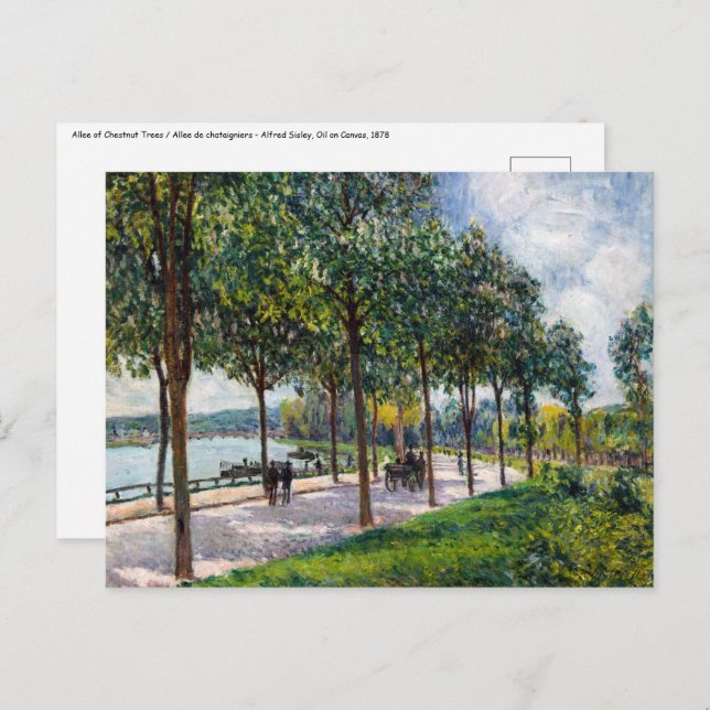 Cartão Postal Alfred Sisley - Allee de Castanheiras (Frente/Verso)