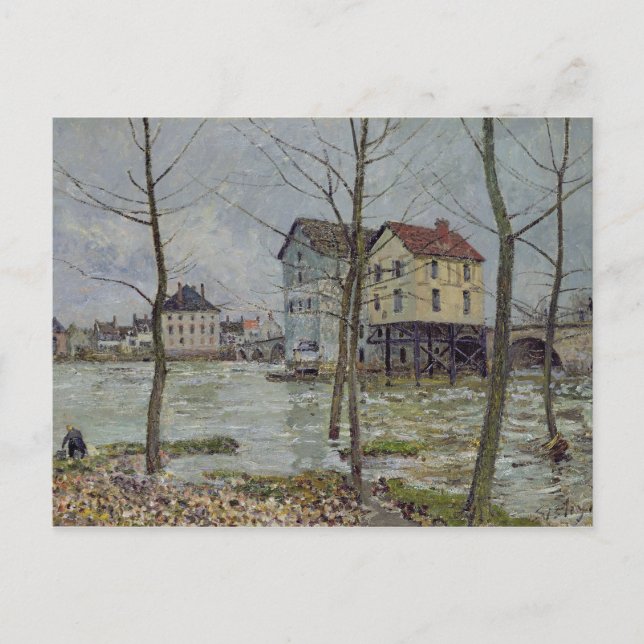 Cartão Postal Alfred Sisley | As fábricas de Moret-sur-Loing (Frente)