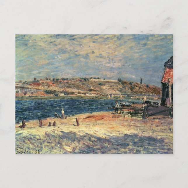 Cartão Postal Alfred Sisley | Bancos fluviais em Santo-Mammes (Frente)