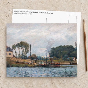 Cartão Postal Alfred Sisley - Barcos na Eclusa de Bougival