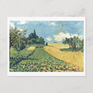 Cartão Postal Alfred Sisley - Colinas de Argenteuil 1873 óleo so
