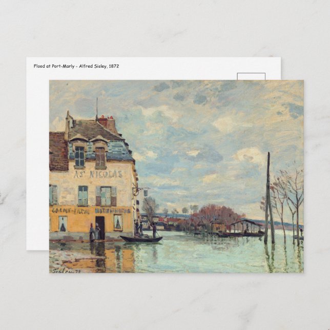 Cartão Postal Alfred Sisley - Inundação em Port-Marly 1872 (Frente/Verso)