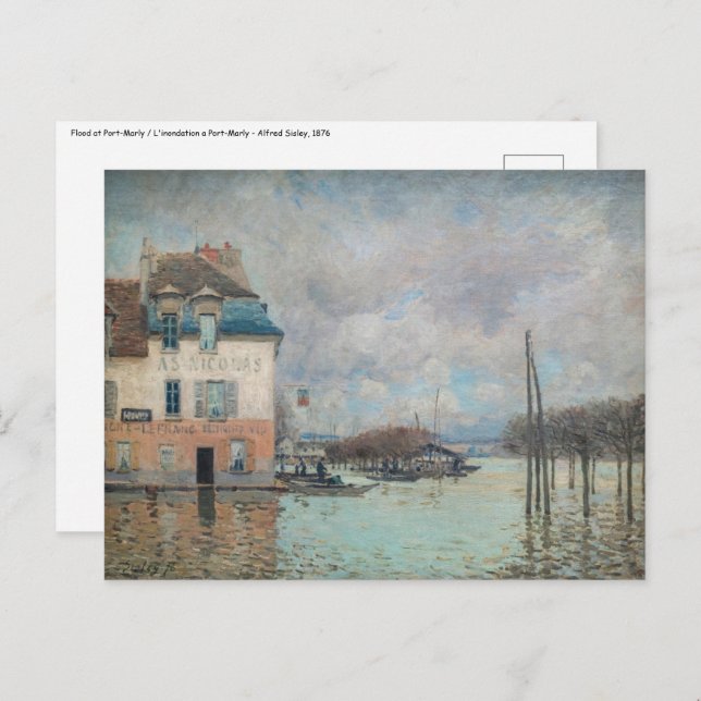 Cartão Postal Alfred Sisley - Inundações em Port-Marly 1876 (Frente/Verso)