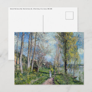 Cartão Postal Alfred Sisley - Margens do Sena em By
