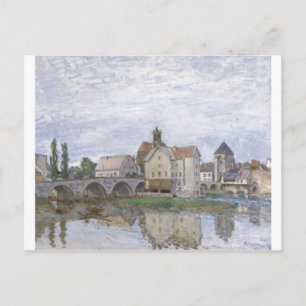 Cartão Postal Alfred Sisley Moret-sur-Long - Temps gris 1892 Oil