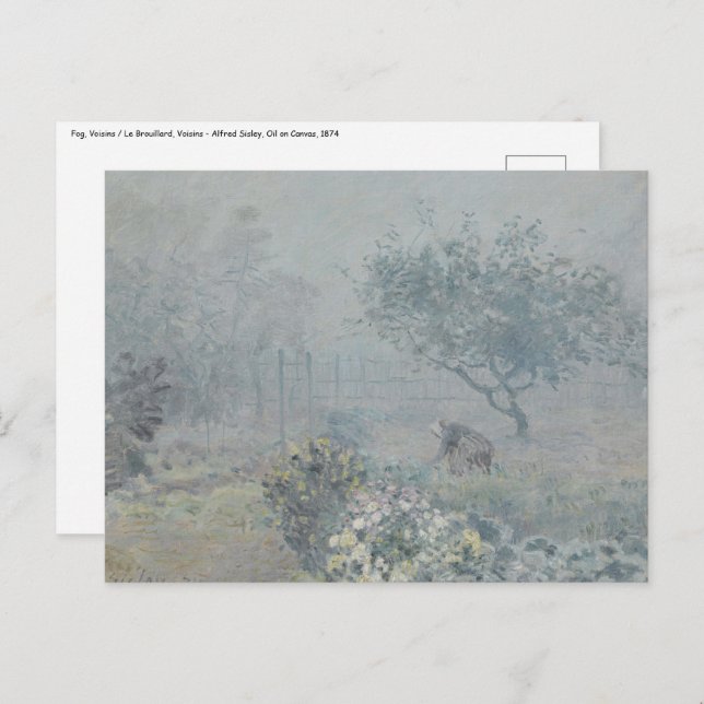 Cartão Postal Alfred Sisley - Névoa, Voisins (Frente/Verso)
