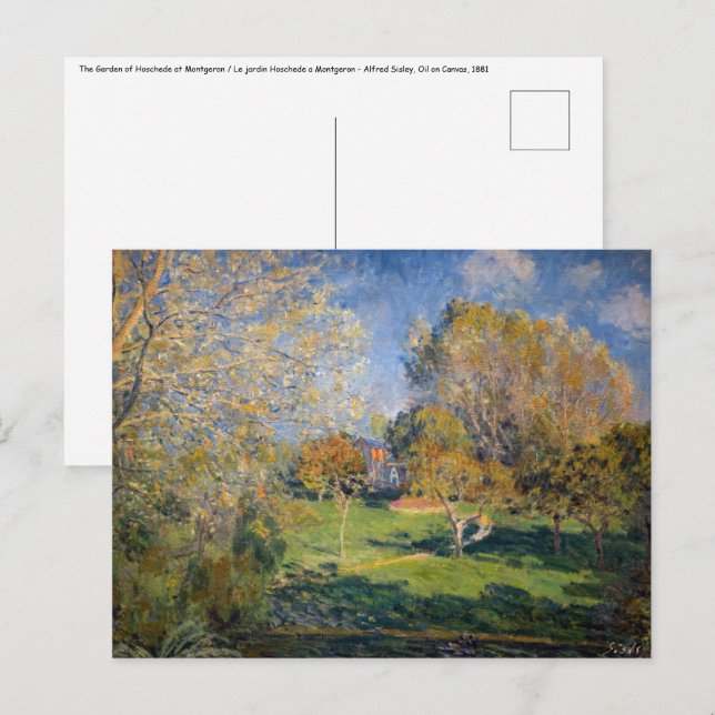 Cartão Postal Alfred Sisley - O Jardim de Hoschede, Montgeron (Frente/Verso)