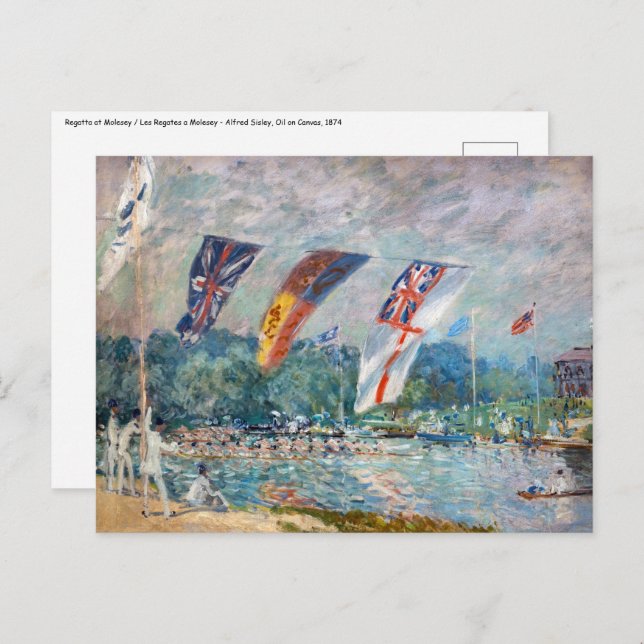 Cartão Postal Alfred Sisley - Regatta em Molesey (Frente/Verso)