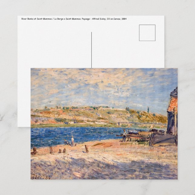 Cartão Postal Alfred Sisley - Rio Banks em Santo-Mammes (Frente/Verso)