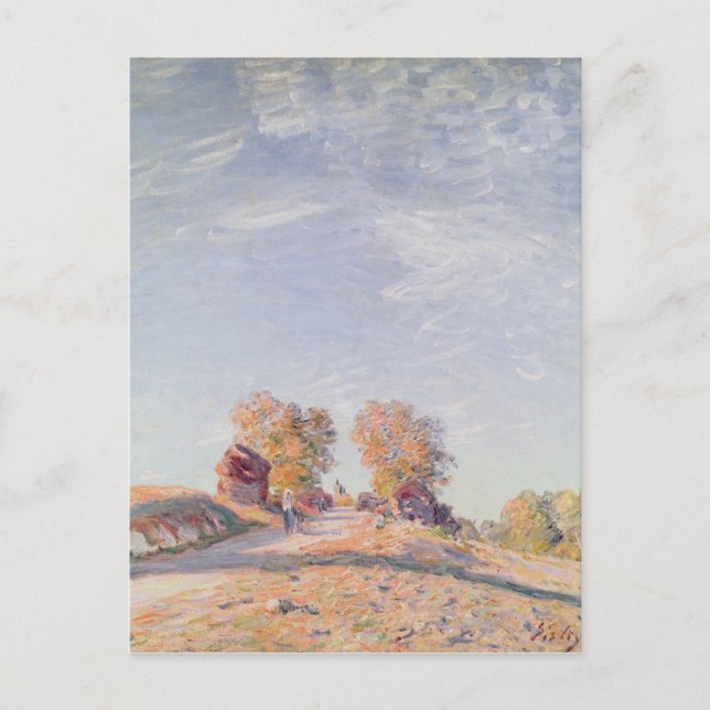 Cartão Postal Alfred Sisley | Uphill Road em Sunshine (Frente)
