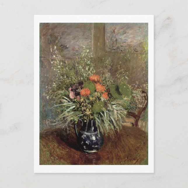 Cartão Postal Alfred Sisley | Vida Estática das Flores Selvagens (Frente)