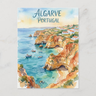 Cartão Postal Algarve Portugal aquarela