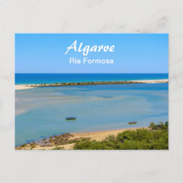 Cartão Postal Algarve Ria Formosa, paisagem marinha em Portugal