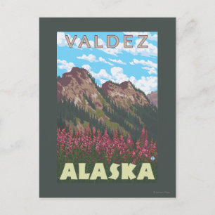 Cartão Postal Algas e Montanhas Bombeadas - Valdez, Alasca