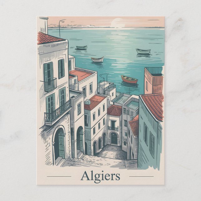Cartão Postal Algiers Vintage (Frente)