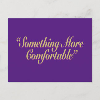 Cartão Postal Algo Mais Confortável Roxo BG Horizontal