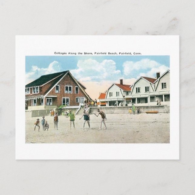 Cartão Postal Algodão ao longo da costa, Fairfield, Conneticut (Frente)