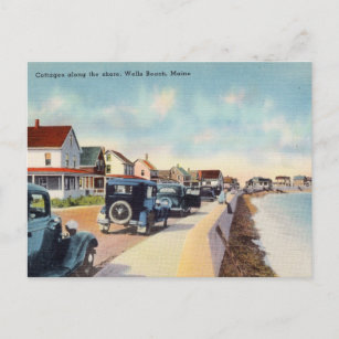 Cartão Postal Algodão ao longo da costa, Wells Beach, Maine