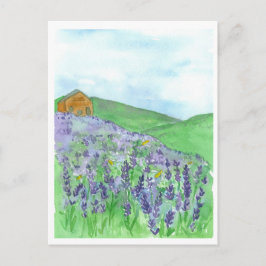 Cartão Postal Algodão de Lavanda de Abelhas