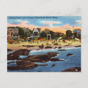 Cartão Postal Algodão de praia, praia Kennebunk, Maine
