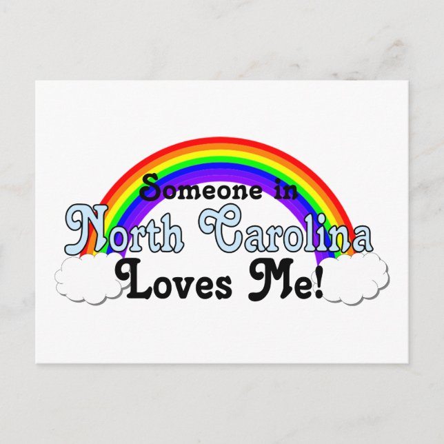 Cartão Postal Alguém na Carolina do Norte me ama (Frente)