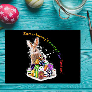 Cartão Postal Algum coelhinho está animado para a Páscoa!