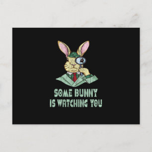 Cartão Postal Algum coelho está observando você Coelho de Páscoa