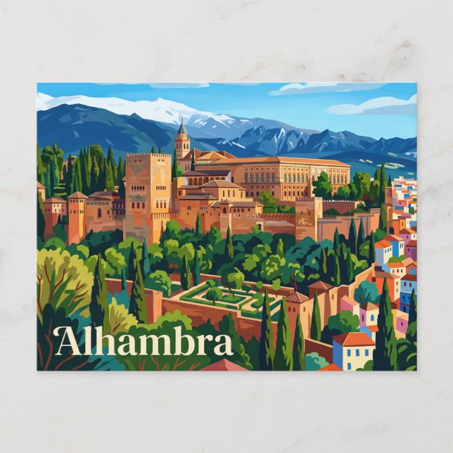 Cartão Postal Alhambra Espanha (Frente)