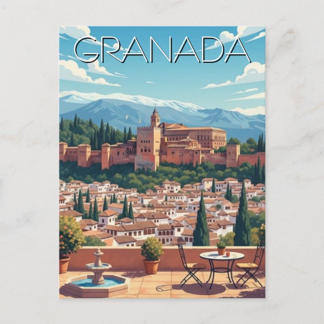 Cartão Postal Alhambra Granada Espanha (Frente)