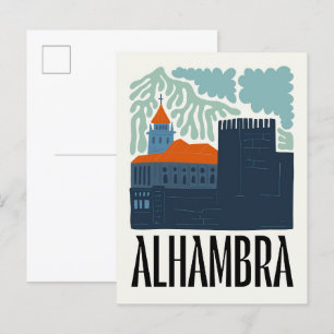 Cartão Postal Alhambra Granada Espanha abstrato viagem de de de