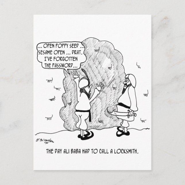 Cartão Postal Ali Baba Esquece Sua Senha (Frente)