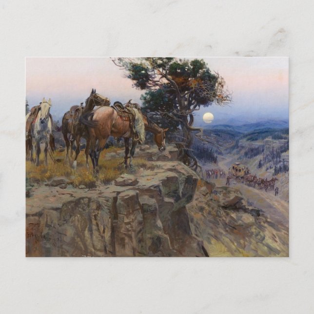 Cartão Postal "Aliados inocentes" por Charles M Russell (Frente)