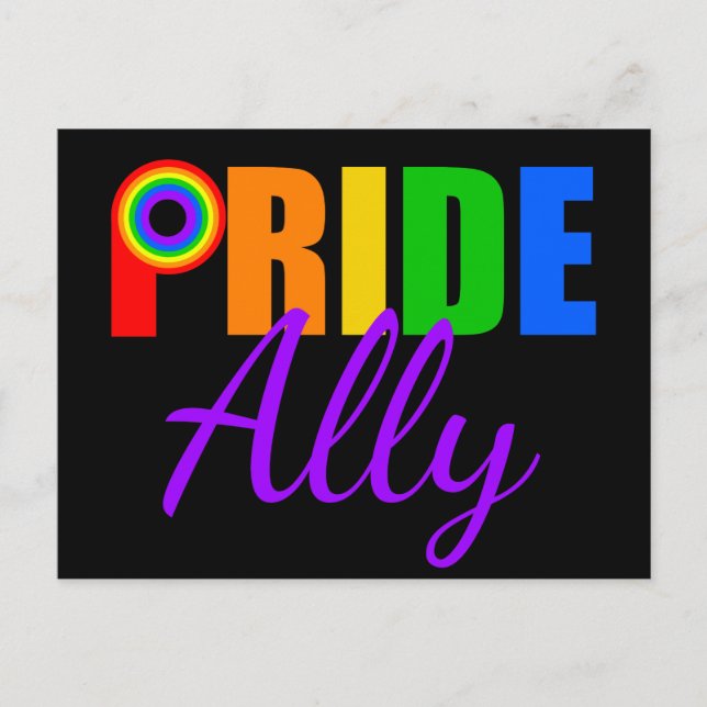 Cartão Postal Aliança Arco-Íris orgulho gay Ally LGBTQ (Frente)