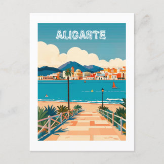Cartão Postal Alicante Espanha Beach View Viagem