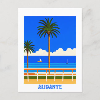 Cartão Postal Alicante Espanha Beach View Viagem