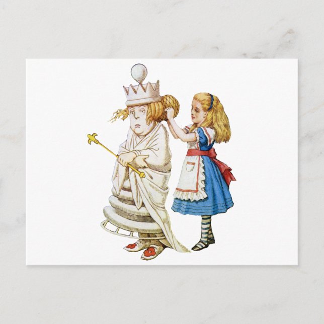 Cartão Postal Alice and the White Queen in Wonderland (Frente)