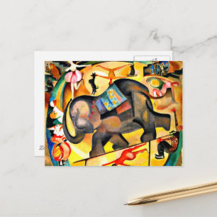 Cartão Postal Alice Bailly - A pintura de elefante, belas artes
