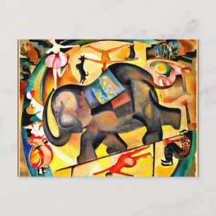 Cartão Postal Alice Bailly - O Elefante, pintura de arte fina
