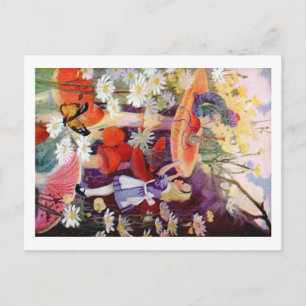 Cartão Postal Alice busca conselhos da lagarta