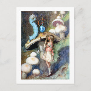 Cartão Postal Alice busca conselhos da lagarta