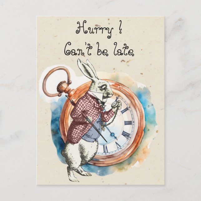 Cartão Postal Alice - Coelho Branco 1865 (Frente)