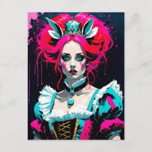 Cartão Postal Alice como a Rainha Rosa Choque
