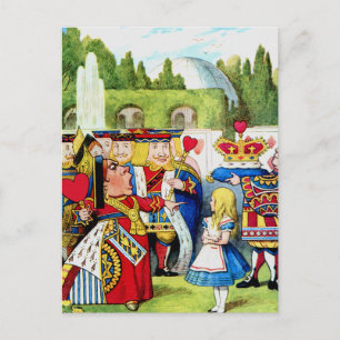Cartão Postal Alice conhece a Rainha dos Corações na Terra das