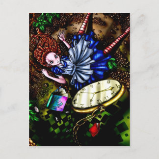Cartão Postal Alice Down Rabbit Hole