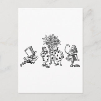 Cartão Postal Alice e a Gangue da Terra Maravilha em Preto e Bra