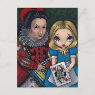 Cartão postal "Alice e a Rainha de Copas"