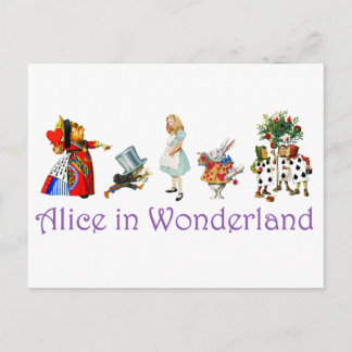 Cartão Postal Alice e Amigos no País das Maravilhas