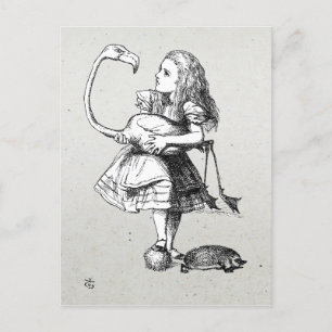 Cartão Postal Alice e Flamingo